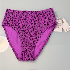 NWT Good American Pink Leopard Bikini Bottoms